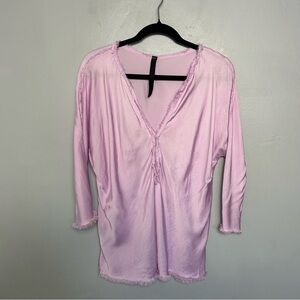 Jaga Purple V Neck Top Size 8 Fringe